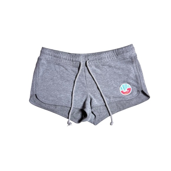 Hollister Pants - Hollister Grey Heathered Graphic Logo Sweat Shorts
